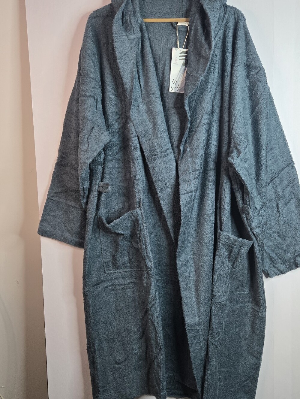 SIORO Men Size XXL Terry Cotton Hooded Robe, Pockets, Absorbent Kimono Style,NWT - Picture 3 of 11